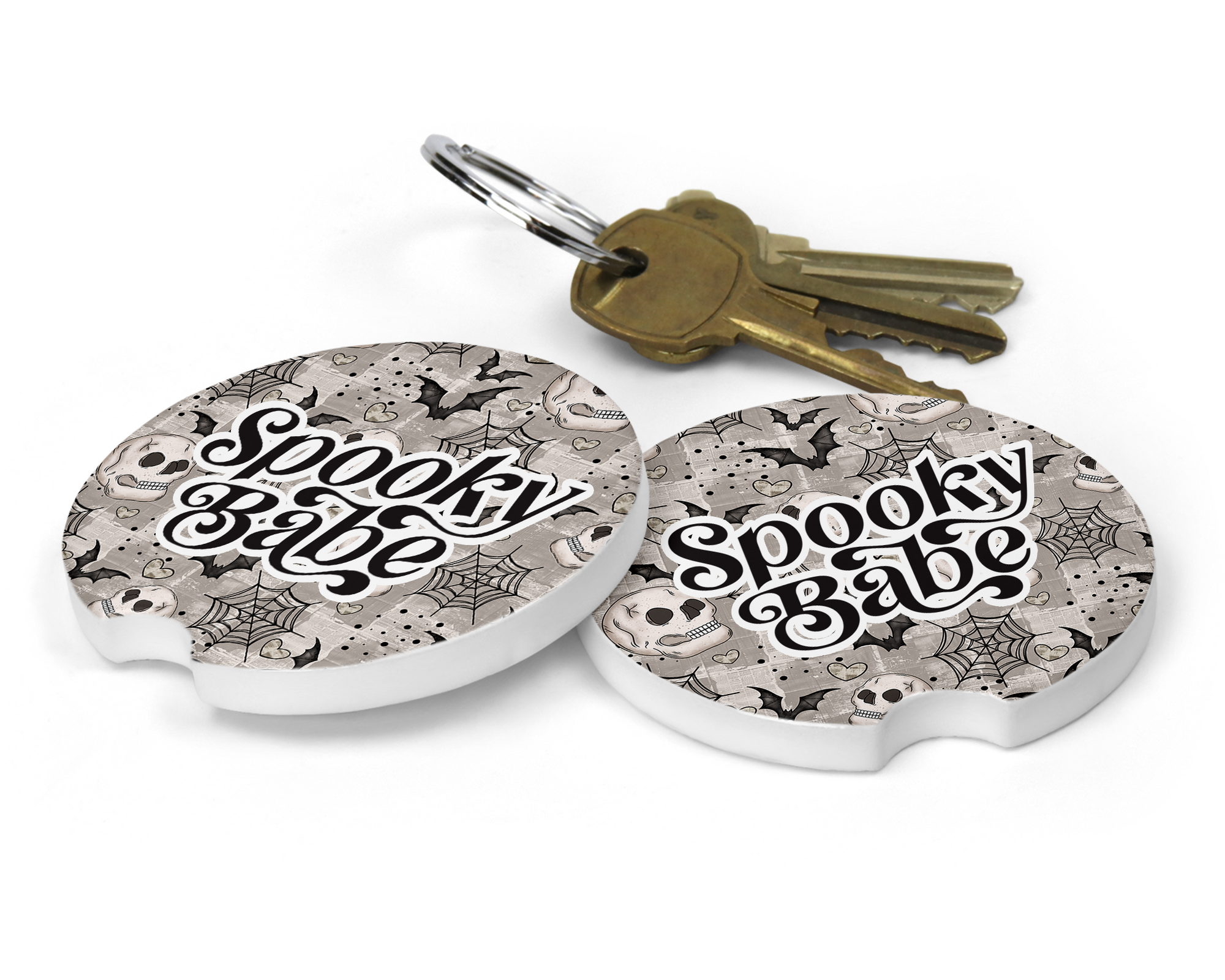 Spooky Babe Ceramic Car Coasters