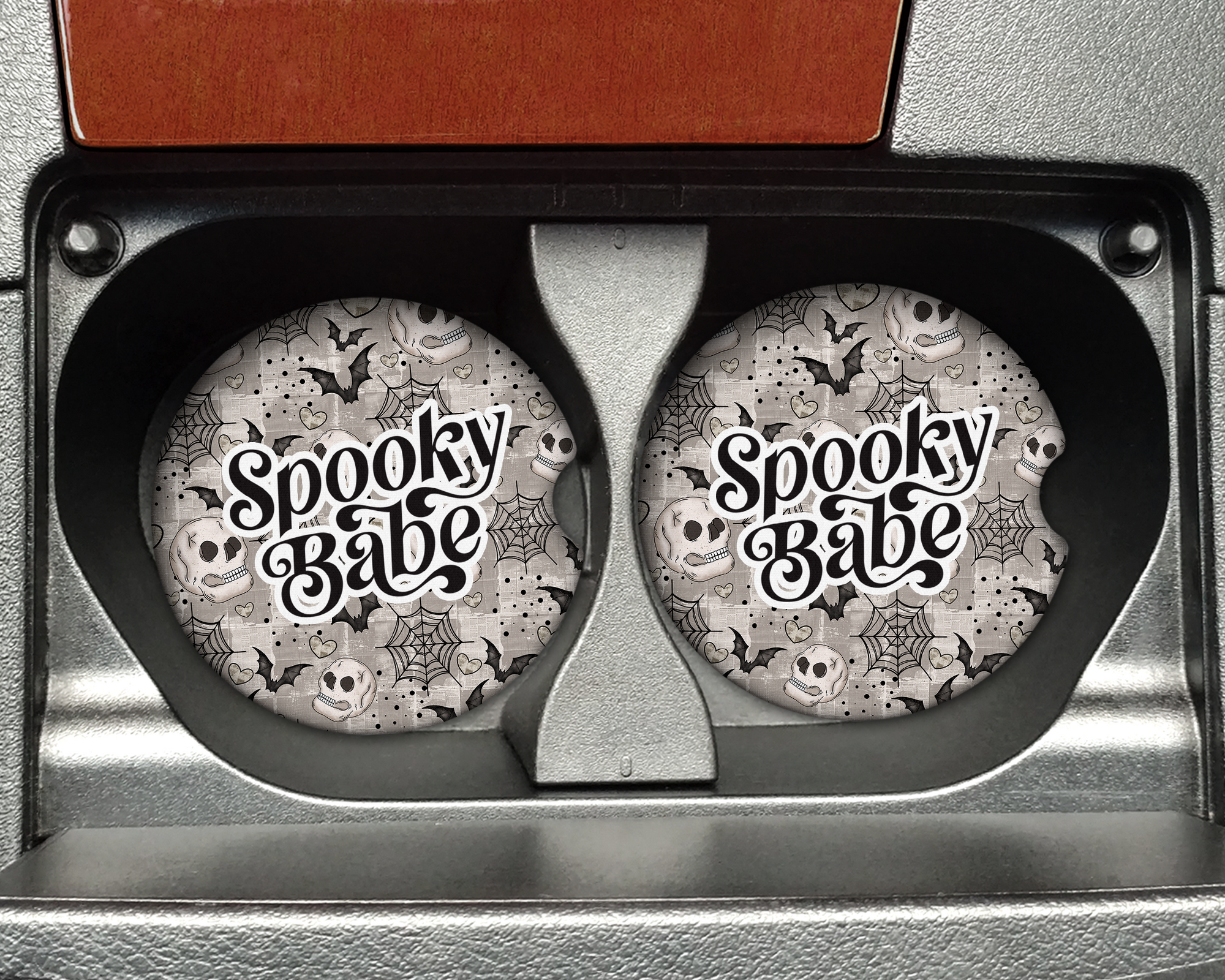 Spooky Babe Ceramic Car Coasters