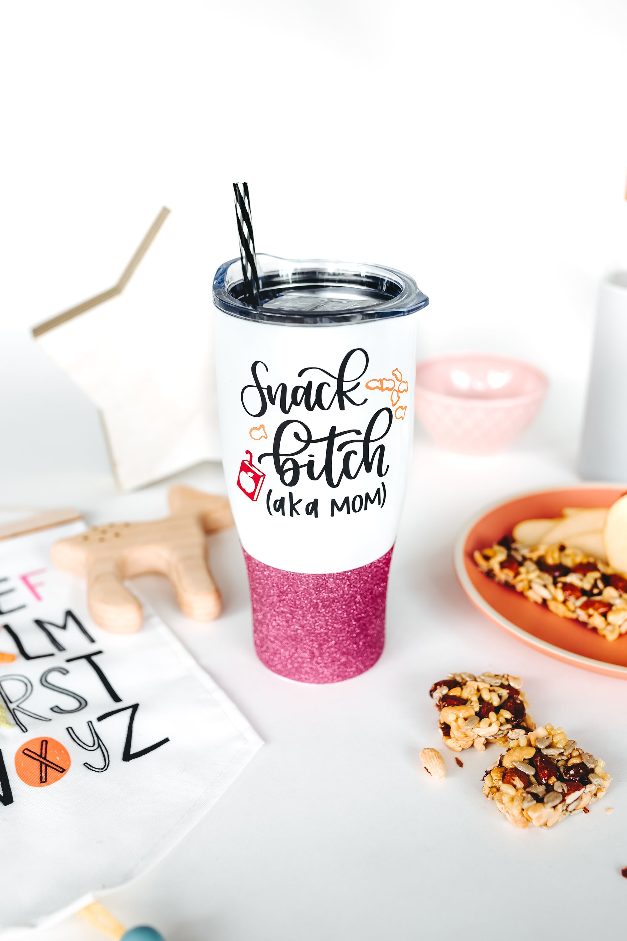 Snack Bitch Glitter Tumbler