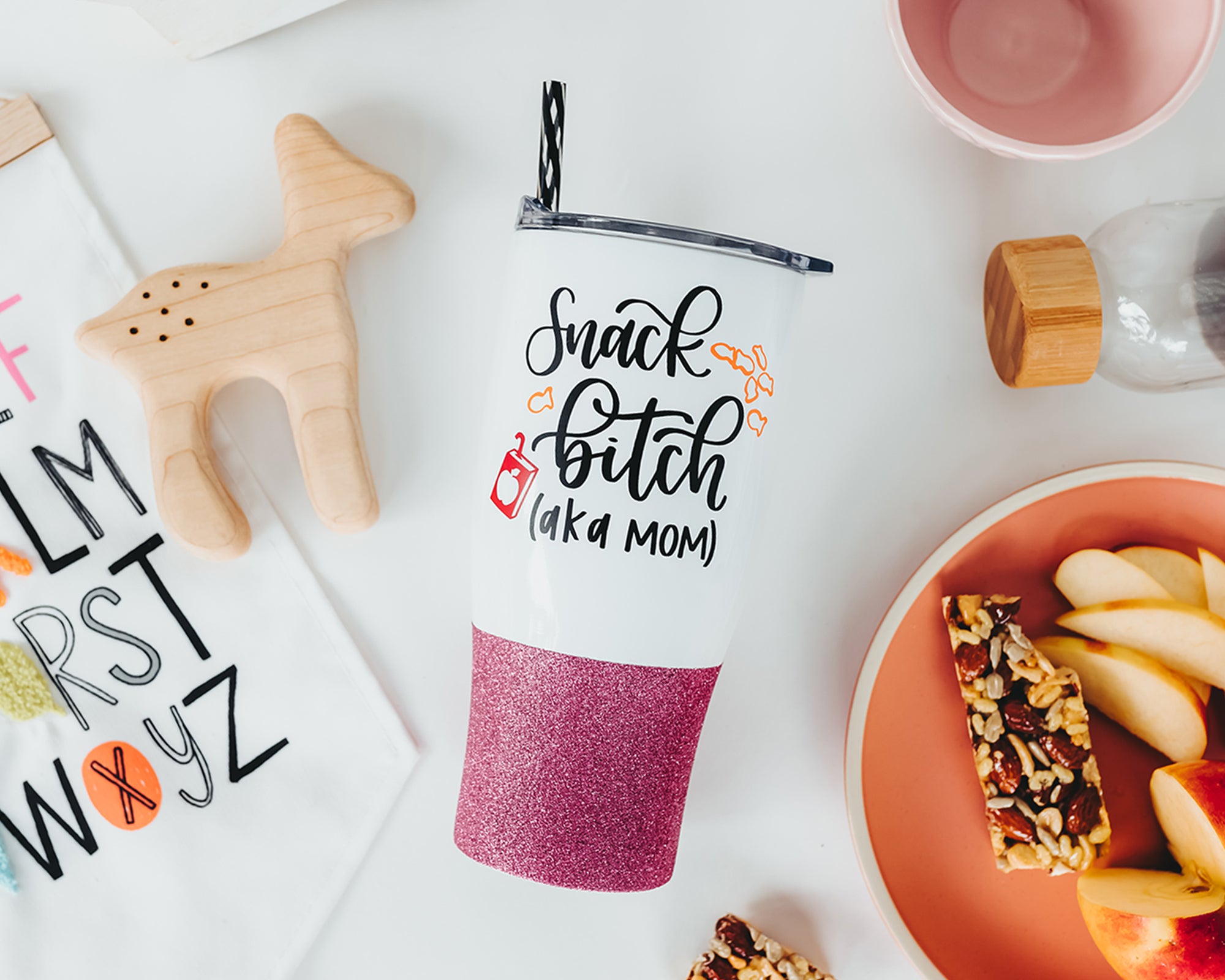 Snack Bitch Glitter Tumbler