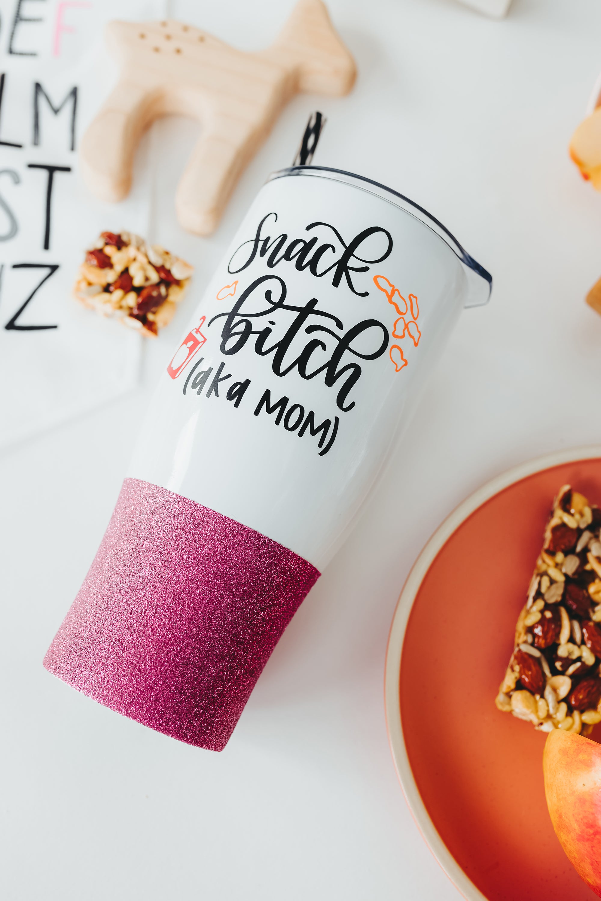 Snack Bitch Glitter Tumbler