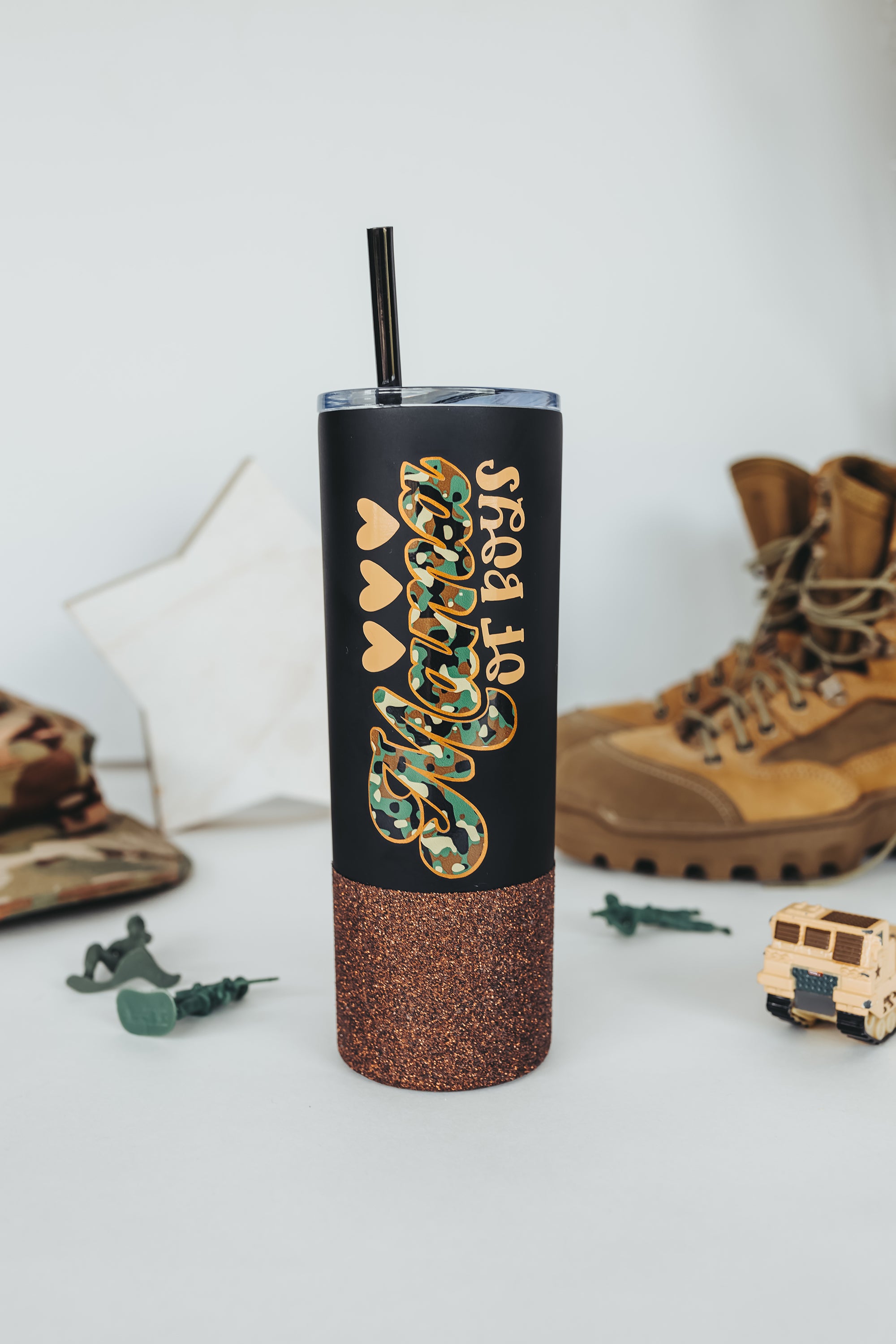 Mama of Boys Camo Print Tumbler