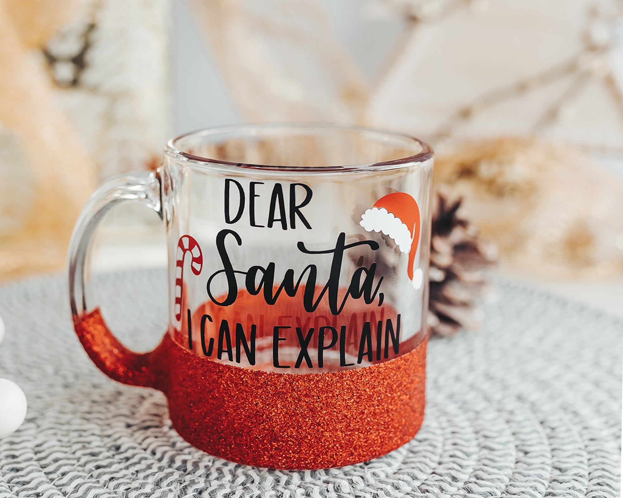 Santa Glass Coffee Mug