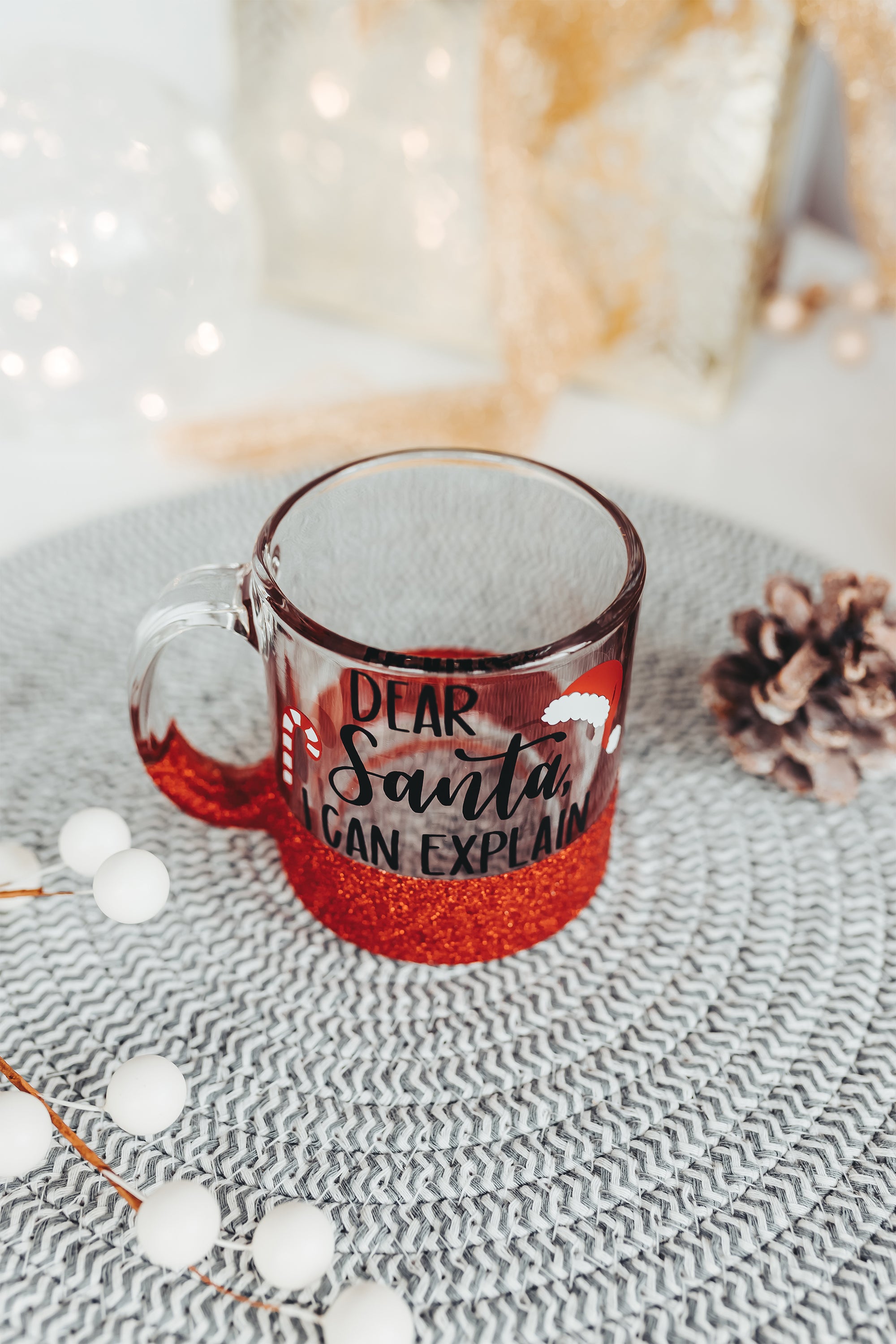 Santa Glass Coffee Mug