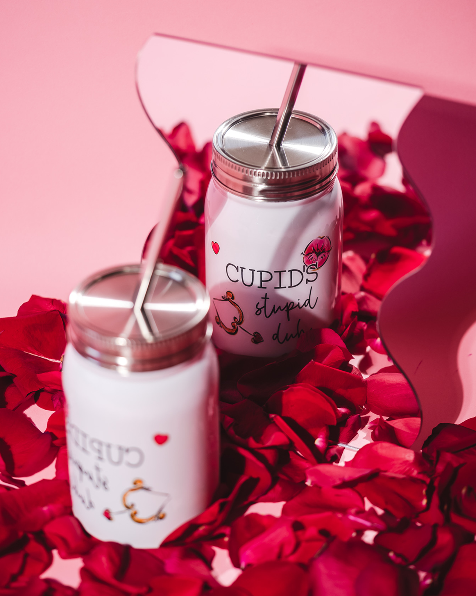 Cupid's Stupid Duh Mason Jar Tumbler