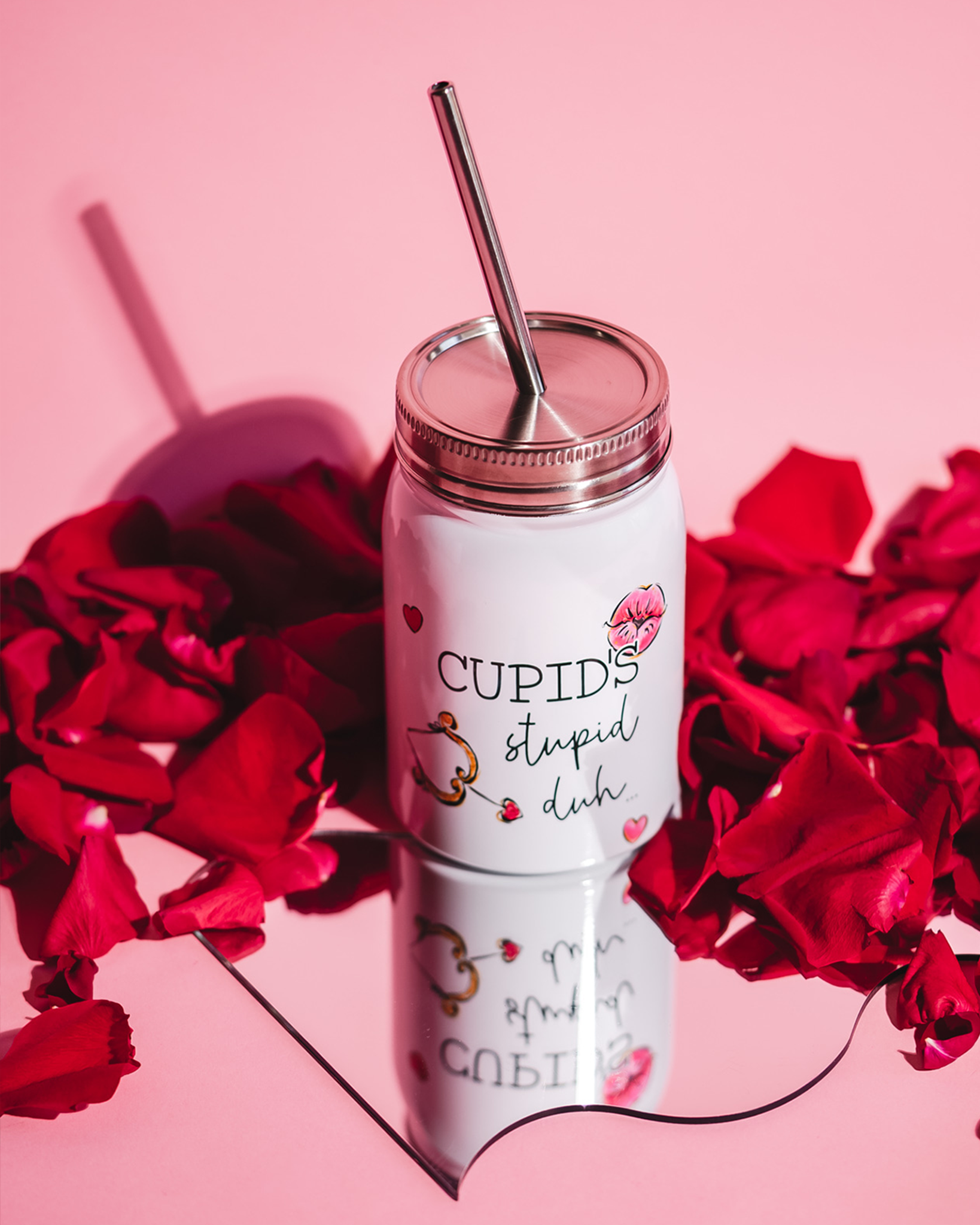 Cupid's Stupid Duh Mason Jar Tumbler