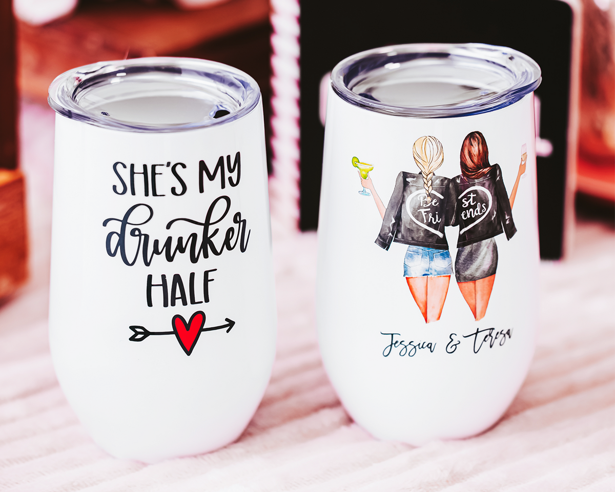 She&#39;s My Drunker Half Wine Tumbler Set