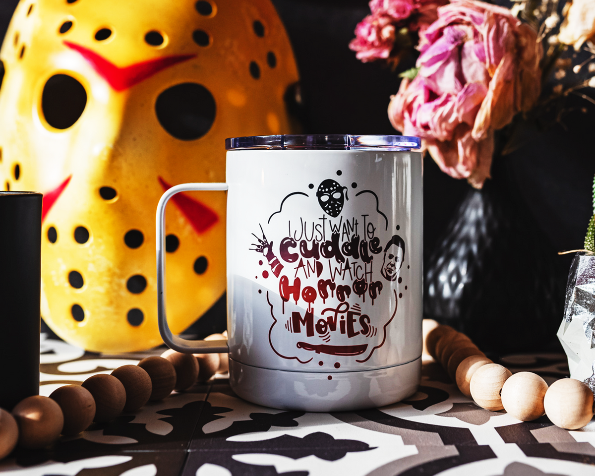 Cuddle &amp; Watch Horror Movies Metal Mug