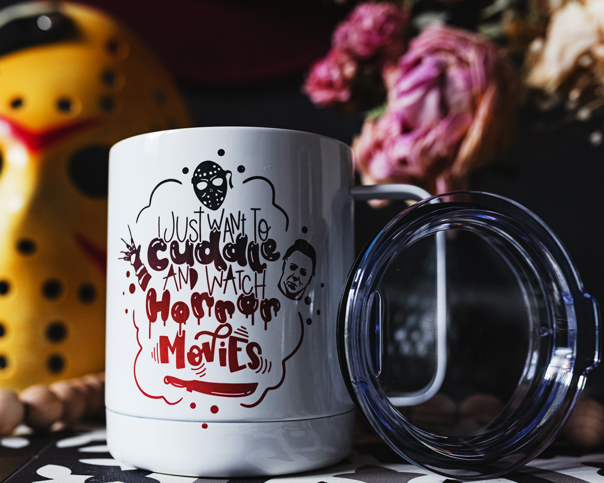 Cuddle & Watch Horror Movies Metal Mug