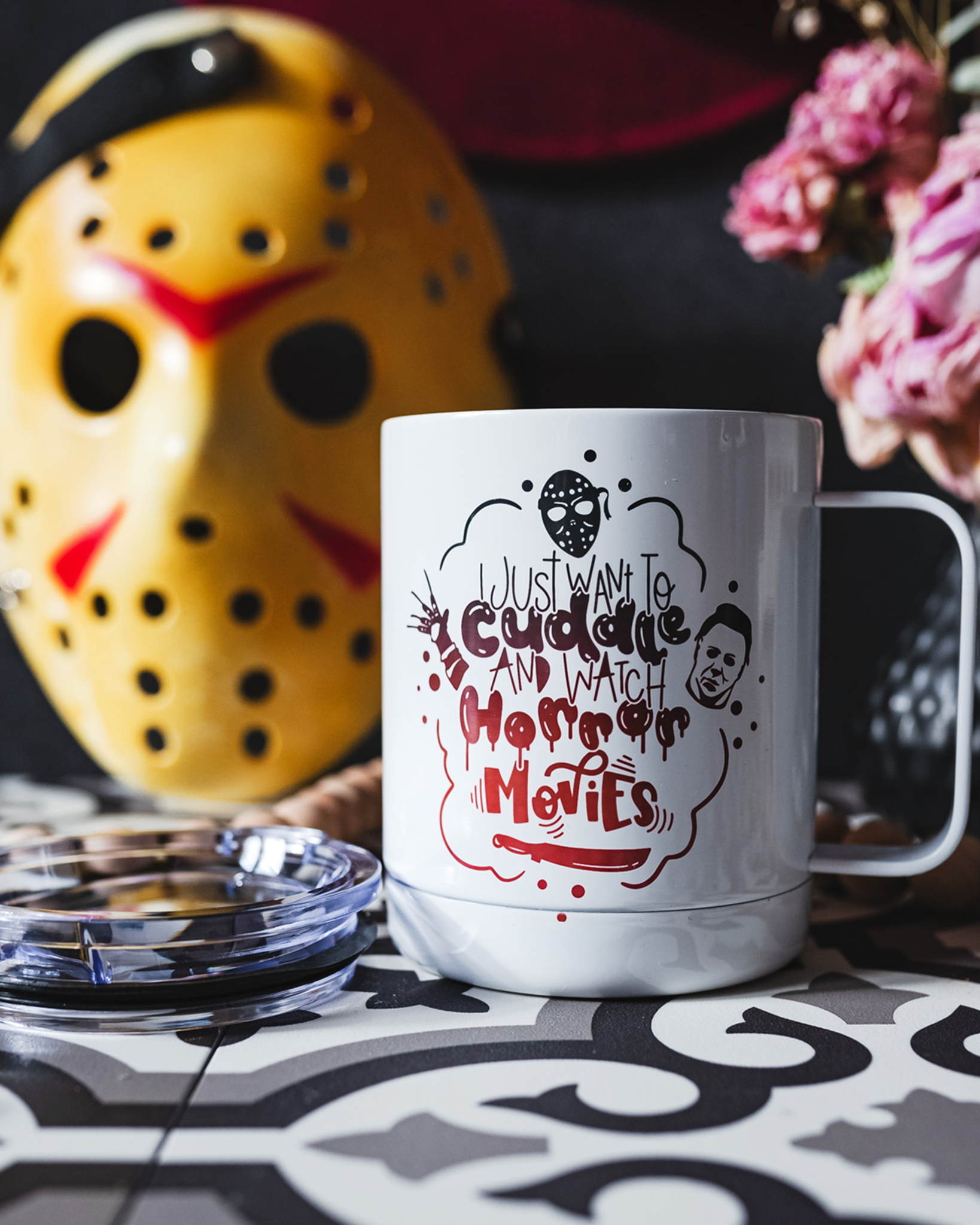 Cuddle & Watch Horror Movies Metal Mug