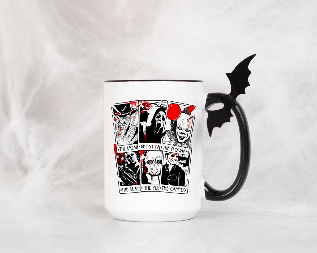 Halloween Horror Retro Style Neon Men Coffee Cup Mug Tumbler