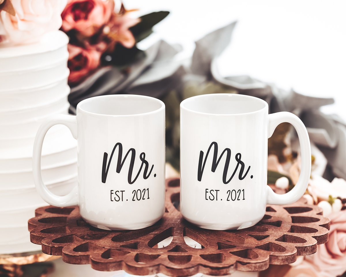 Mr. &amp; Mr. Engagement Mug Set