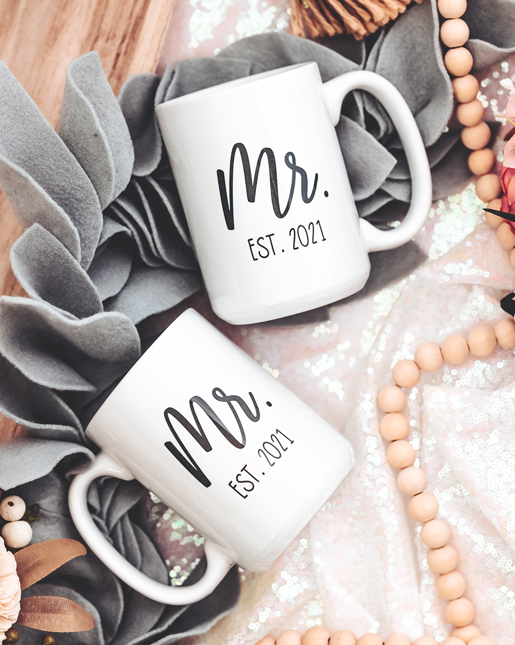 Mr. & Mr. Engagement Mug Set