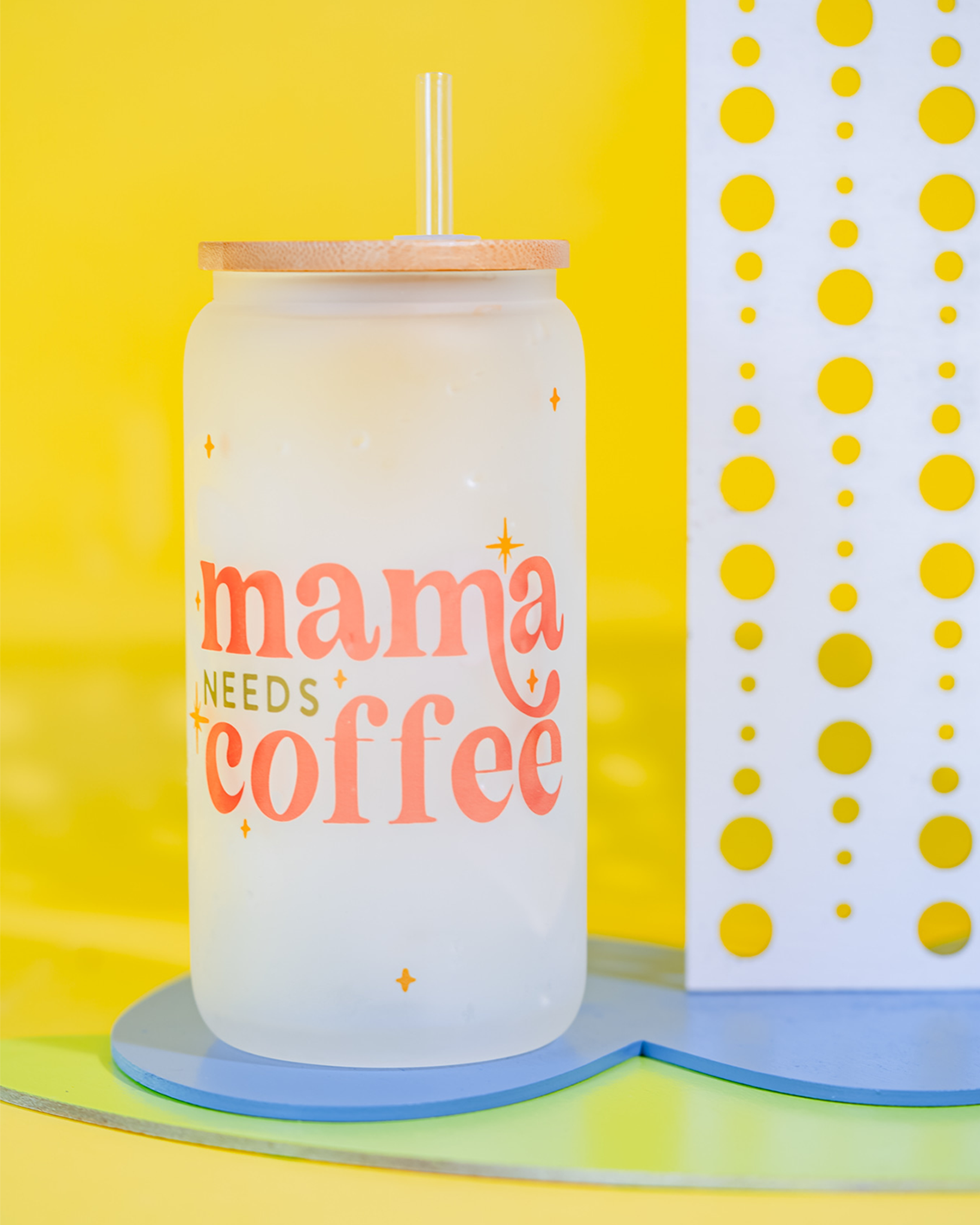 Mama Needs Coffee Glass Can Tumbler