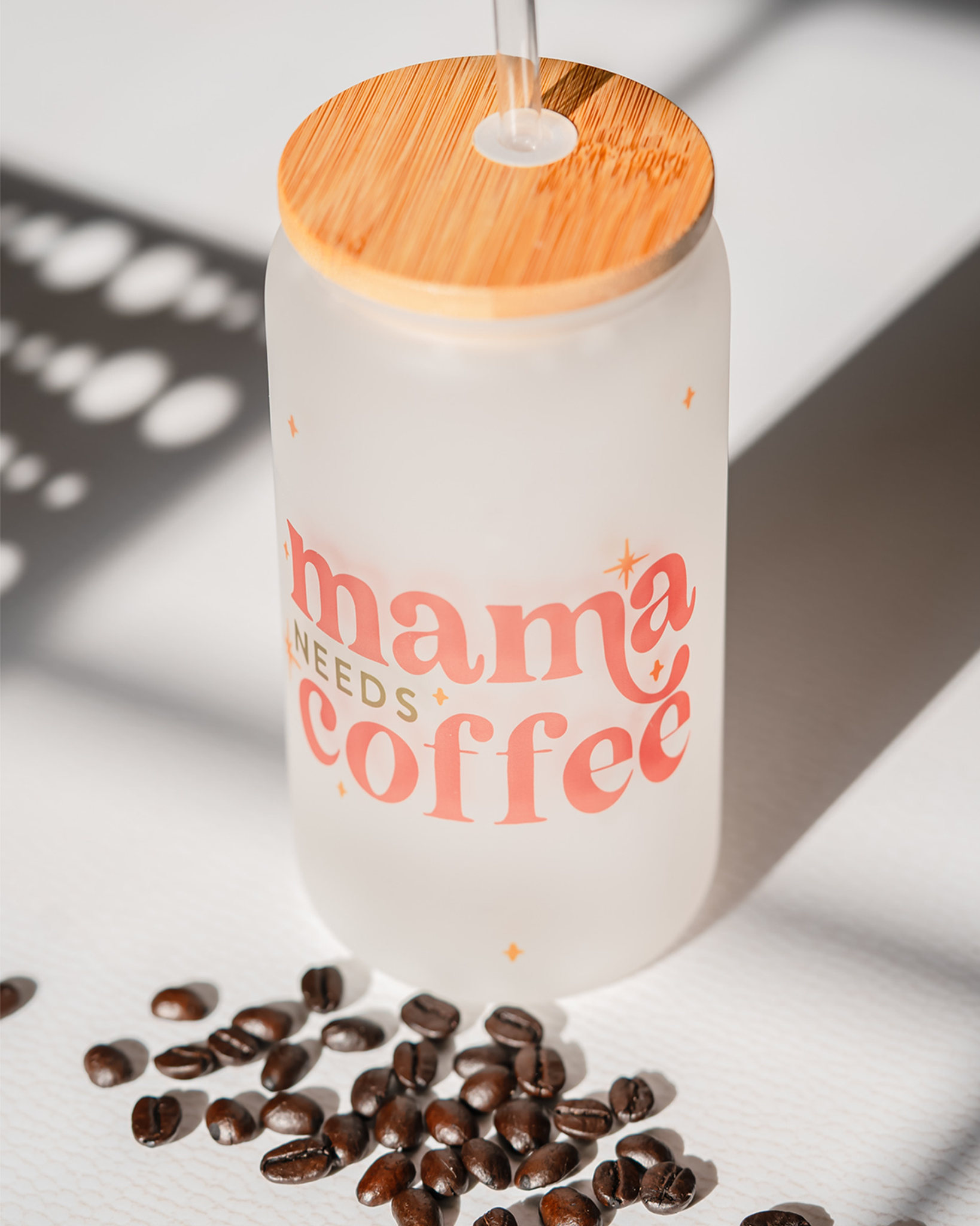 Mama Needs Coffee Glass Can Tumbler