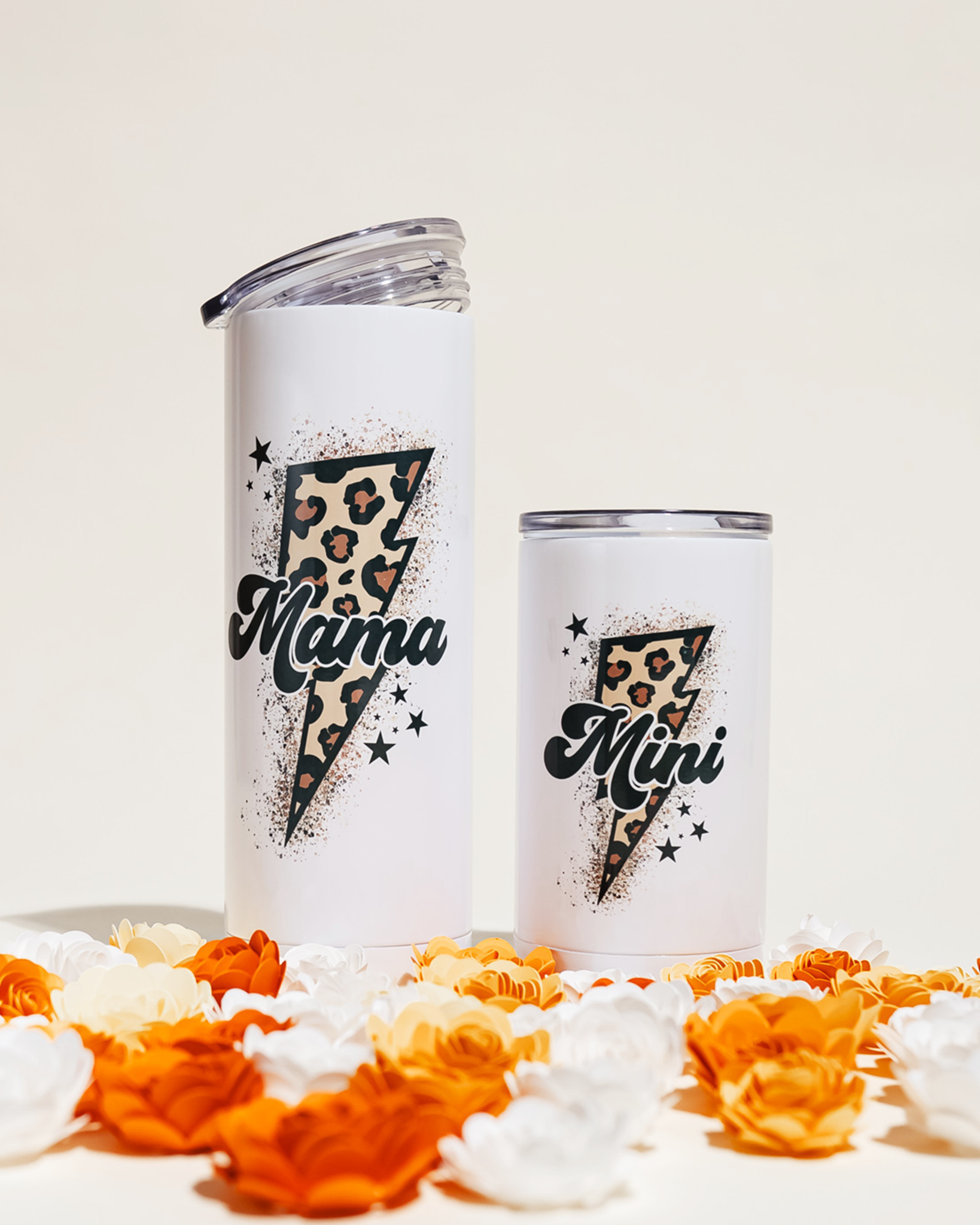 Mama & Mini Leopard Print Tumbler Set