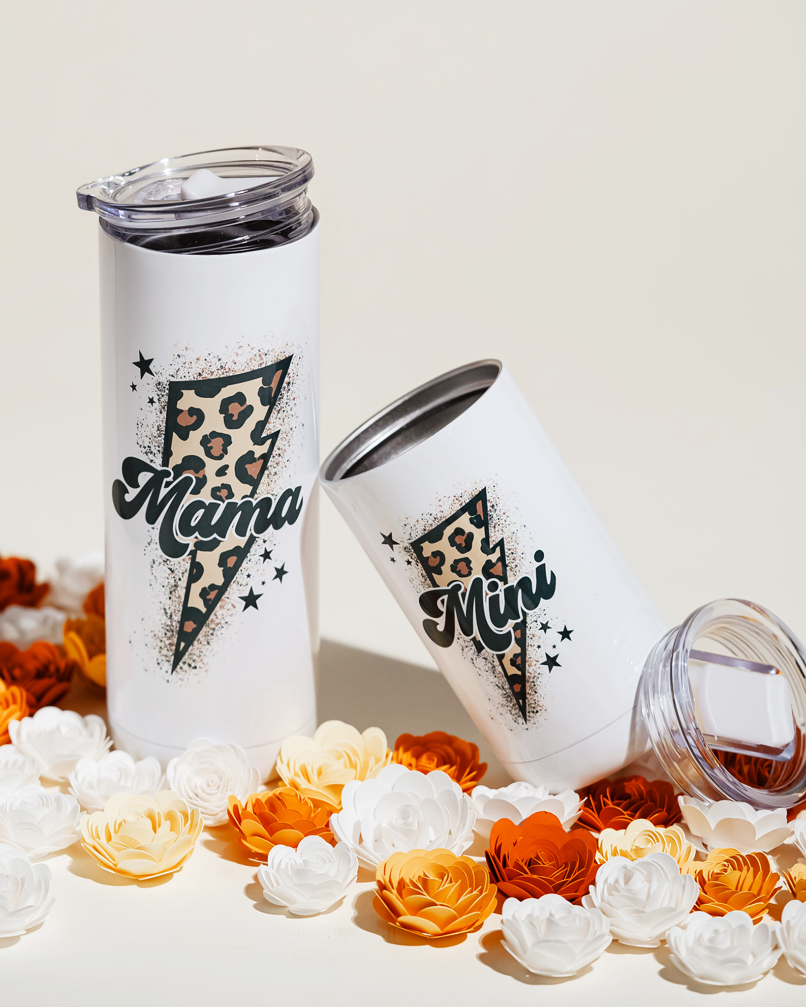 Mama & Mini Leopard Print Tumbler Set