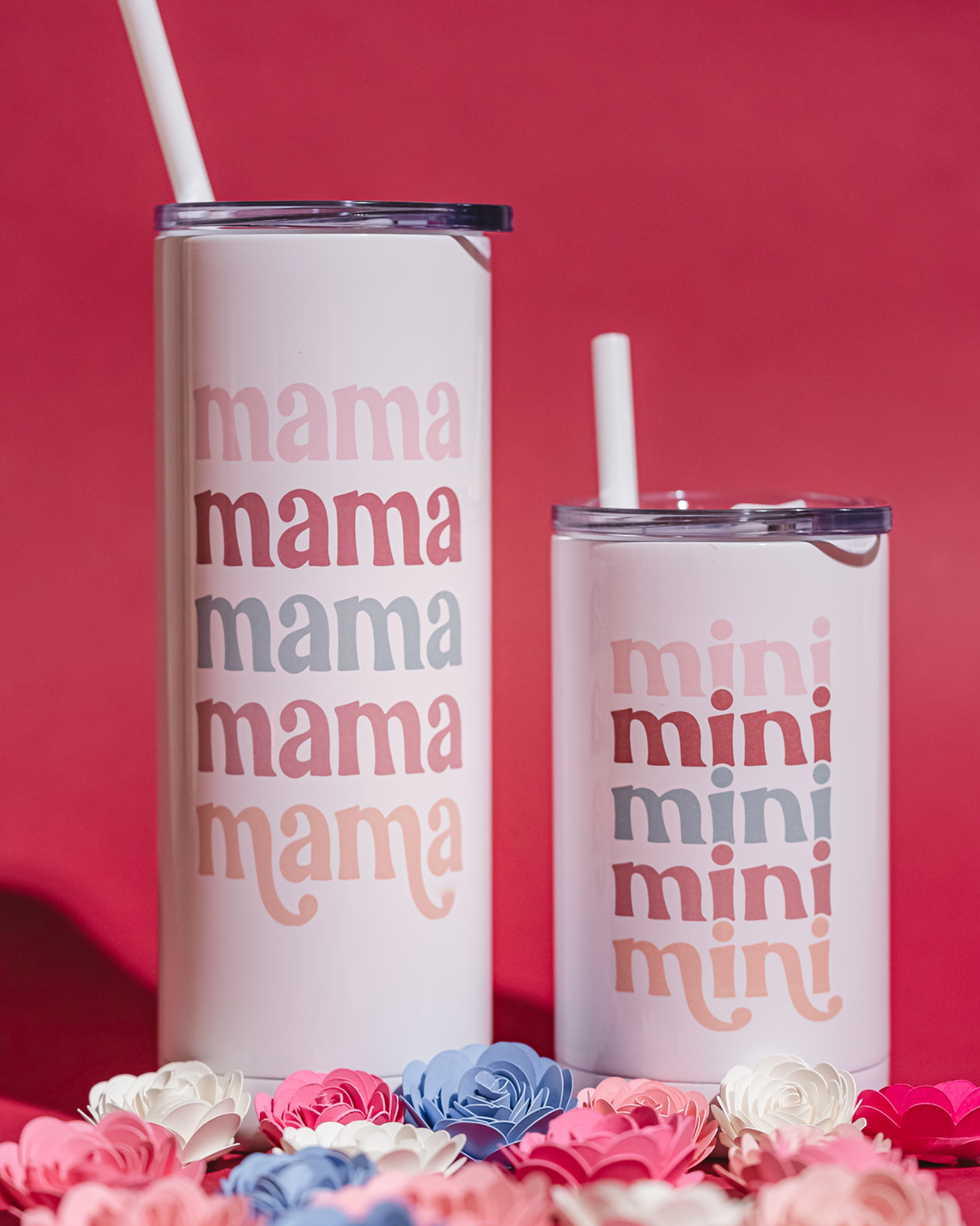 Pink Camo Mom of both Mama & Mini Tumbler set
