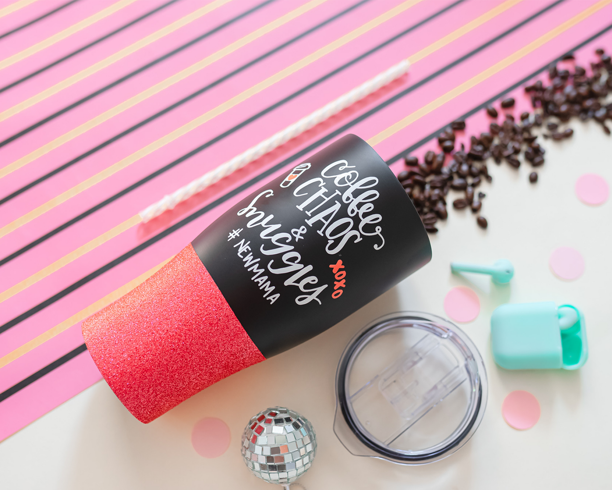 Coffee Chaos & Snuggles #New Mama Travel Tumbler