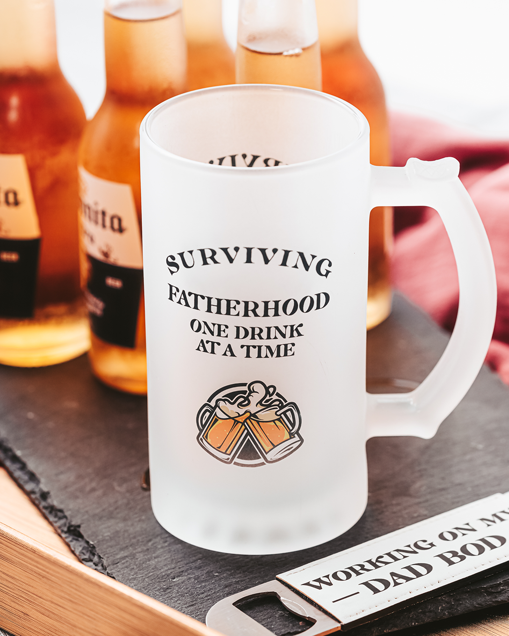 Surviving Fatherhood Beer Mug