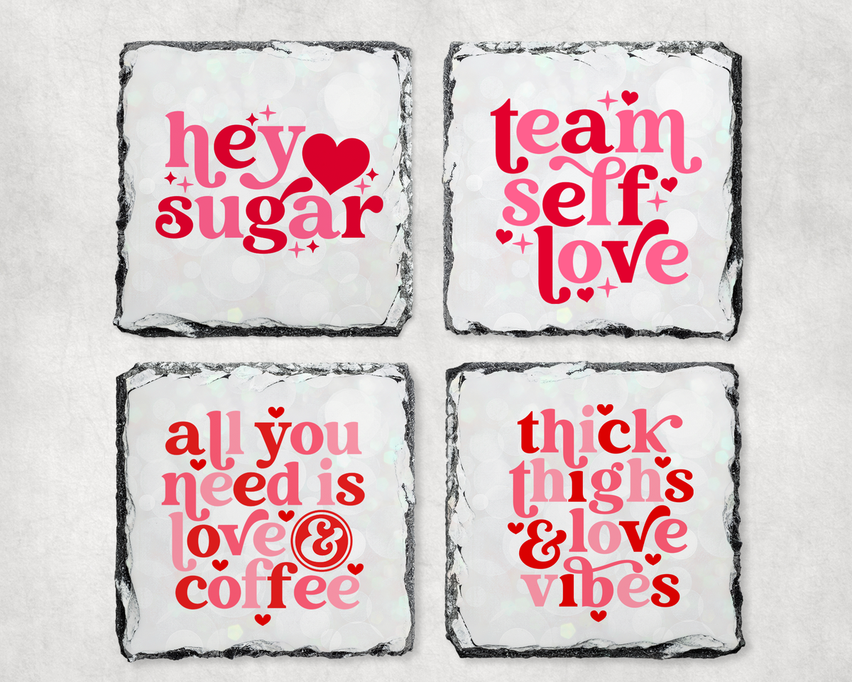 Self-Love Retro Quotes Coasters