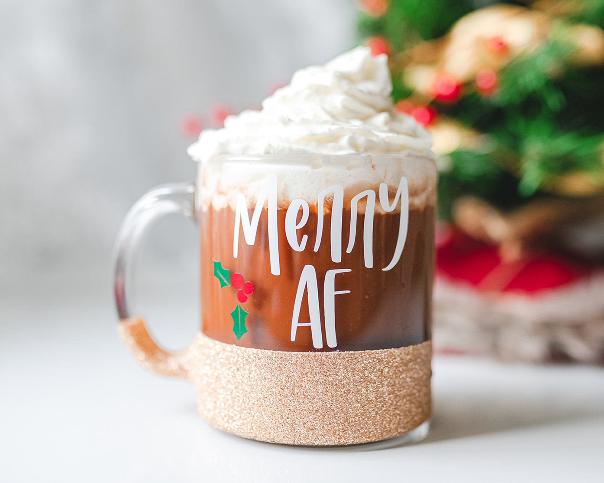 Merry AF Glass Mug