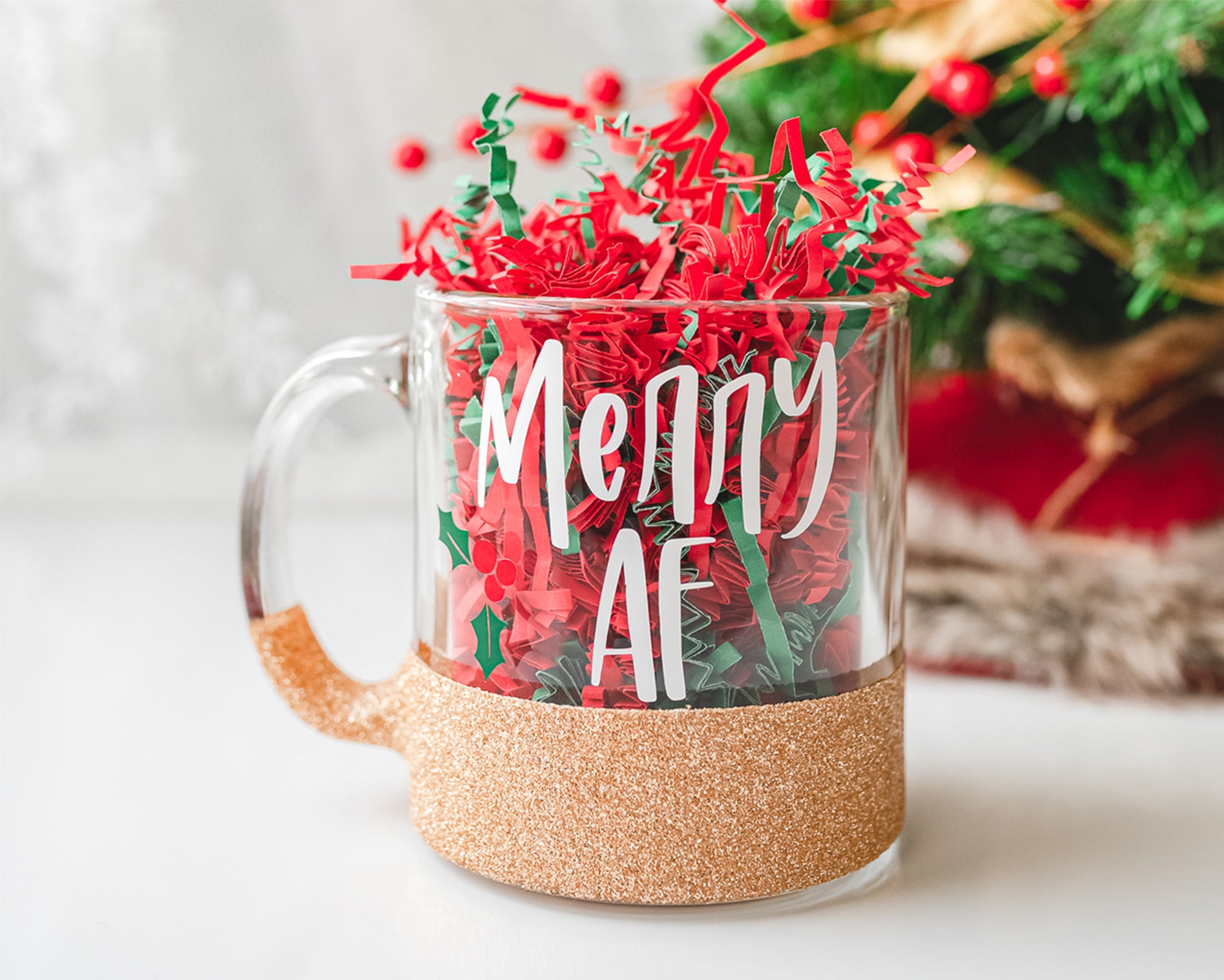 Merry AF Glass Mug