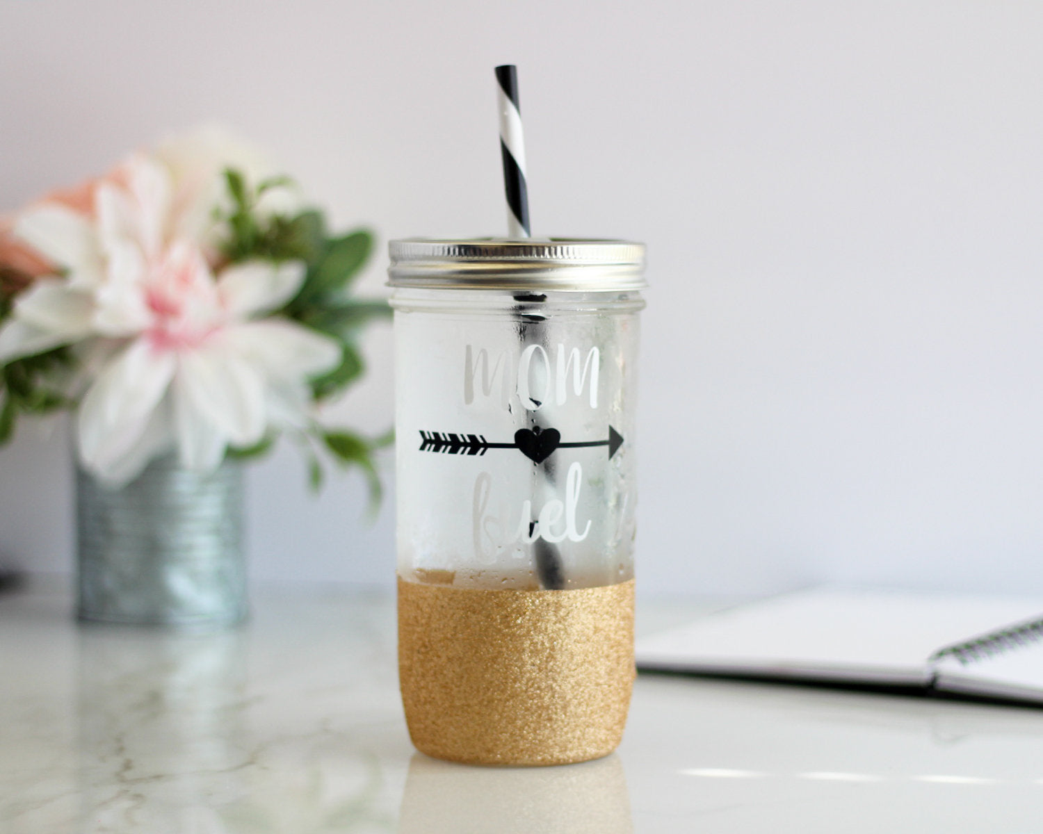 Mom Fuel Mason Jar Tumbler